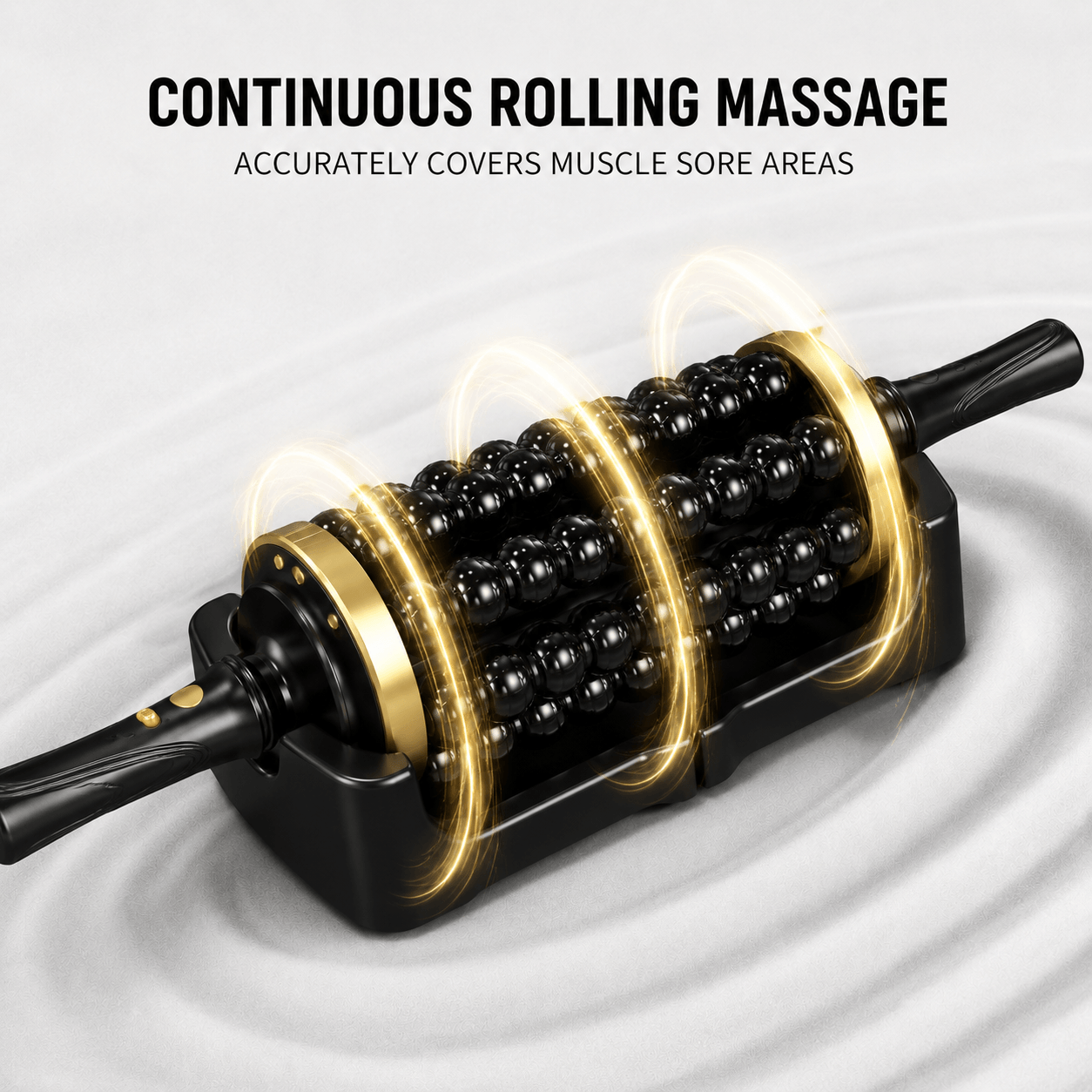 Electric massage roller with continuous rolling massage features to soothe sore muscles effectively.