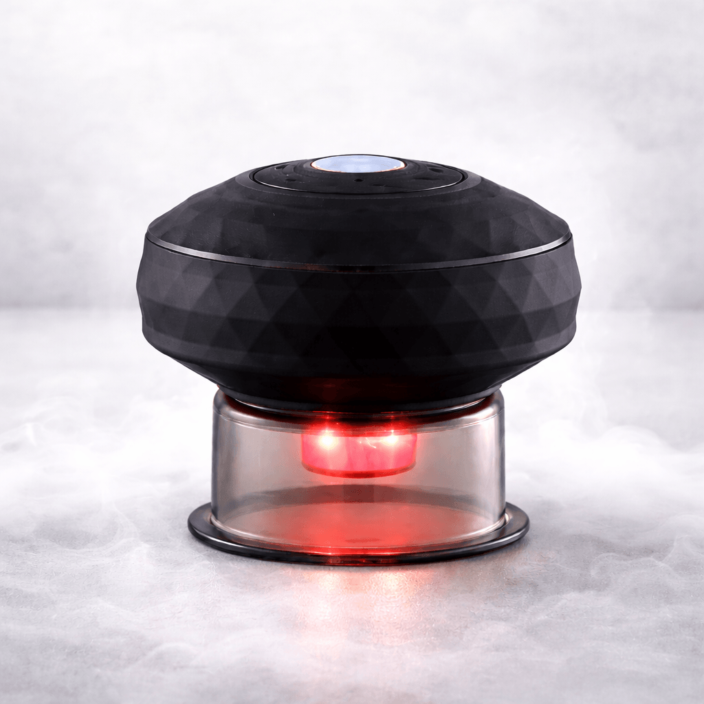 VascuForce Cupping Therapy Massager for deep tissue recovery, featuring a sleek design and LED light for muscle relief.