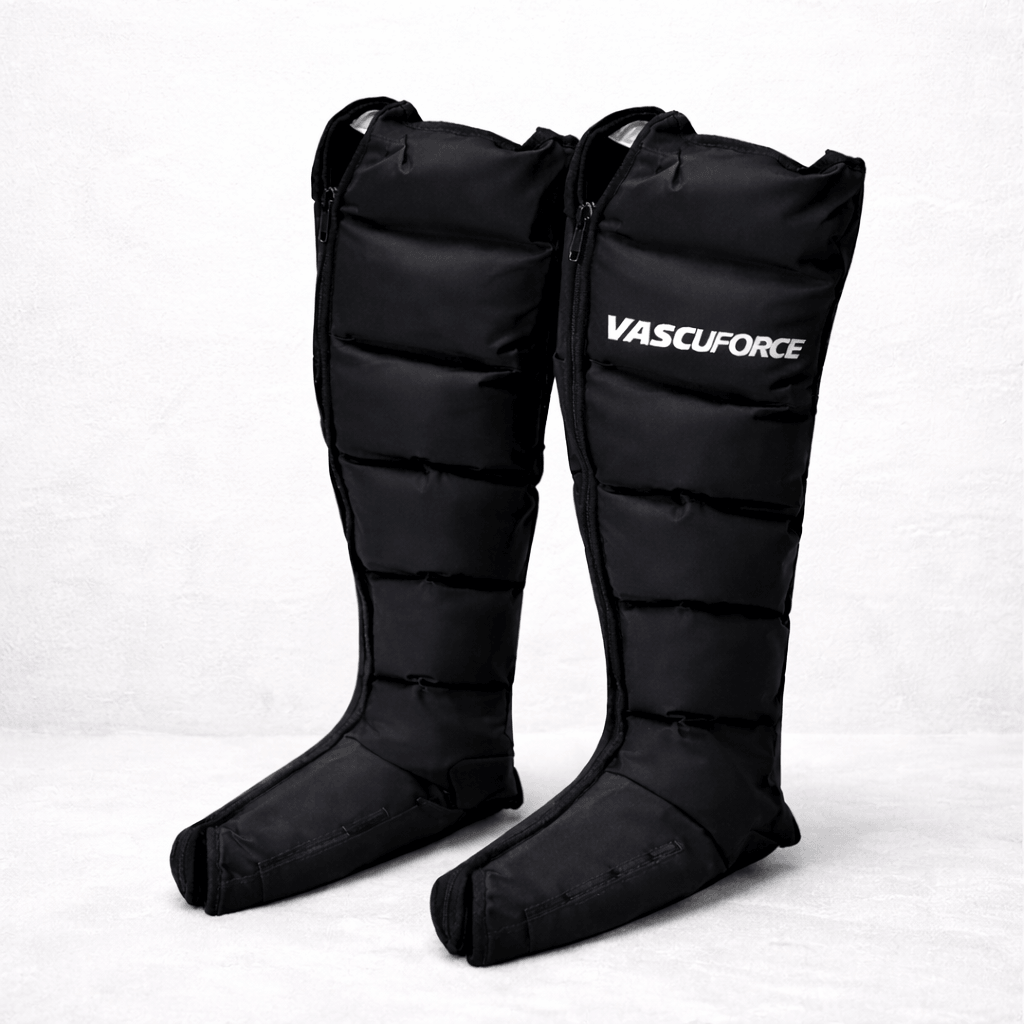 VascuForce™ compression recovery boots designed for leg recovery and improved circulation.