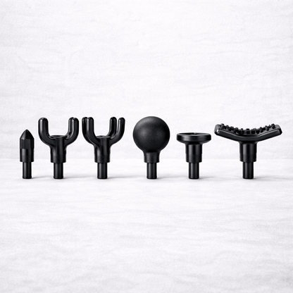 Various massage gun attachments for the deep tissue massage gun, enhancing muscle relief and recovery.