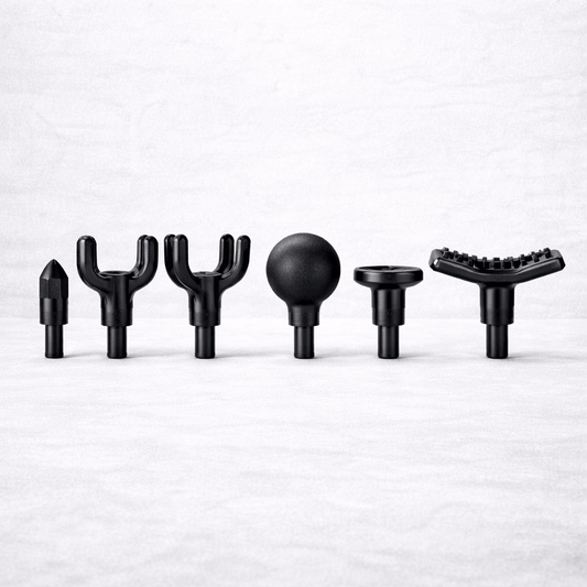 Various massage gun attachments for the deep tissue massage gun, enhancing muscle relief and recovery.